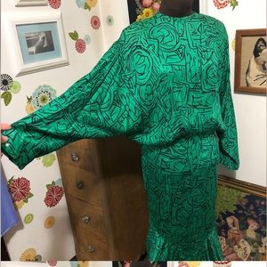 Most beautiful Nicole Miller batwing mermaid dress